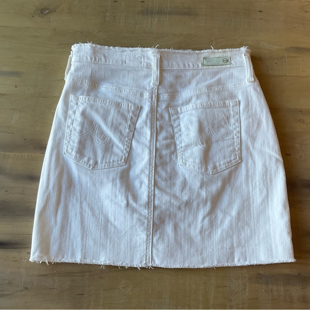 AG Adriano Goldschmied White Denim Mini Skirt